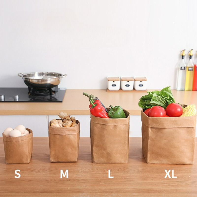 Food Storage Bags Reusable - Sacs en papier kraft lavables, sacs