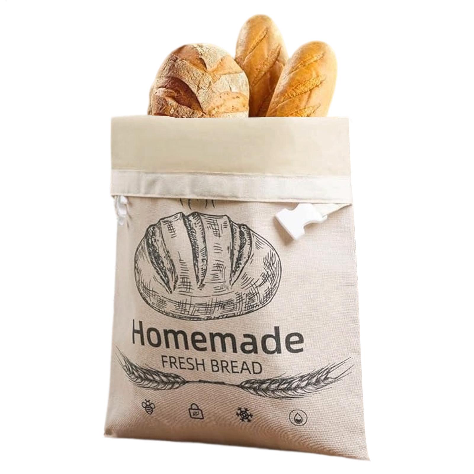 Food Storage Bags Reusable - Sac à pain en lin réutilisable,