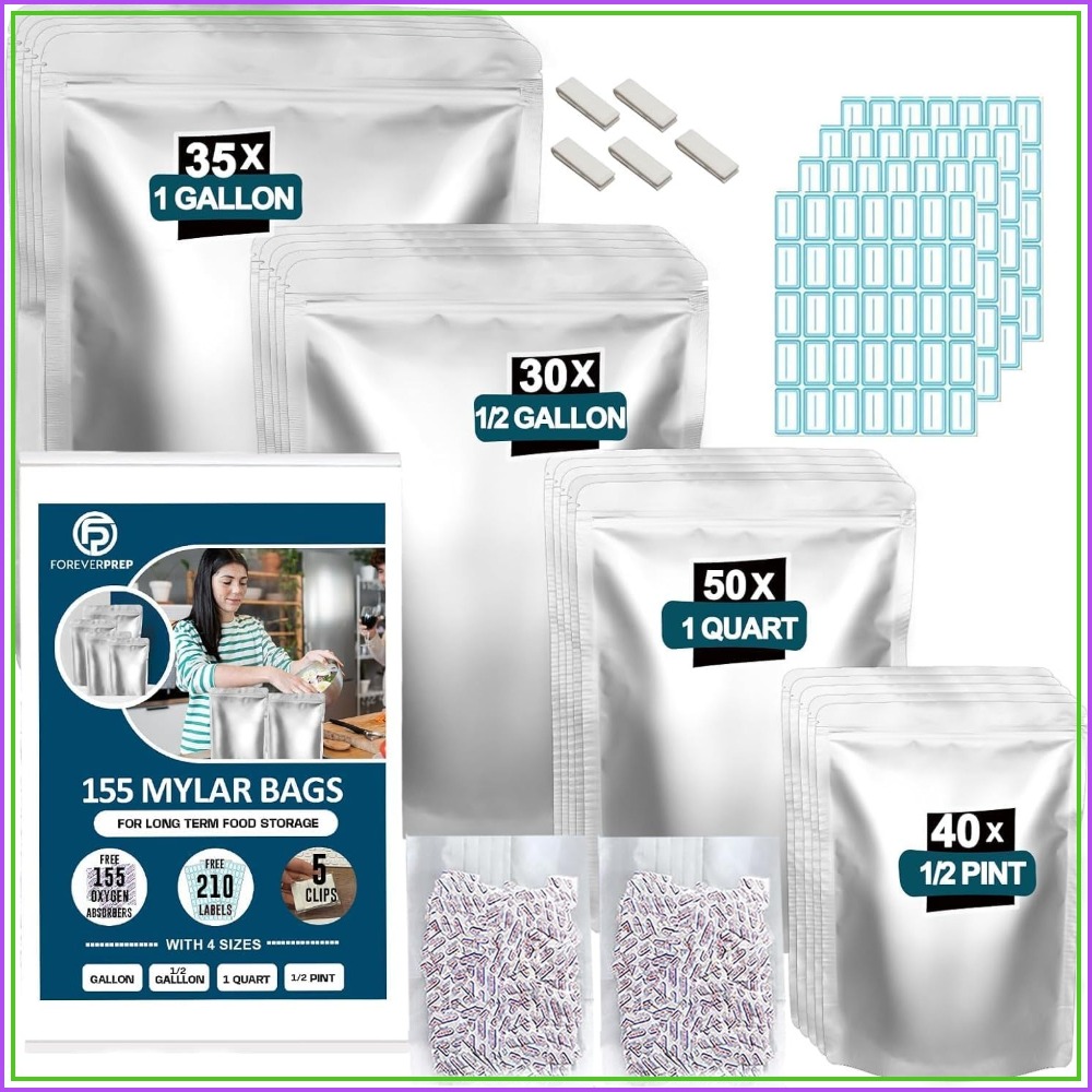 Food Storage For Long Term - 155 sacs en Mylar avec 155