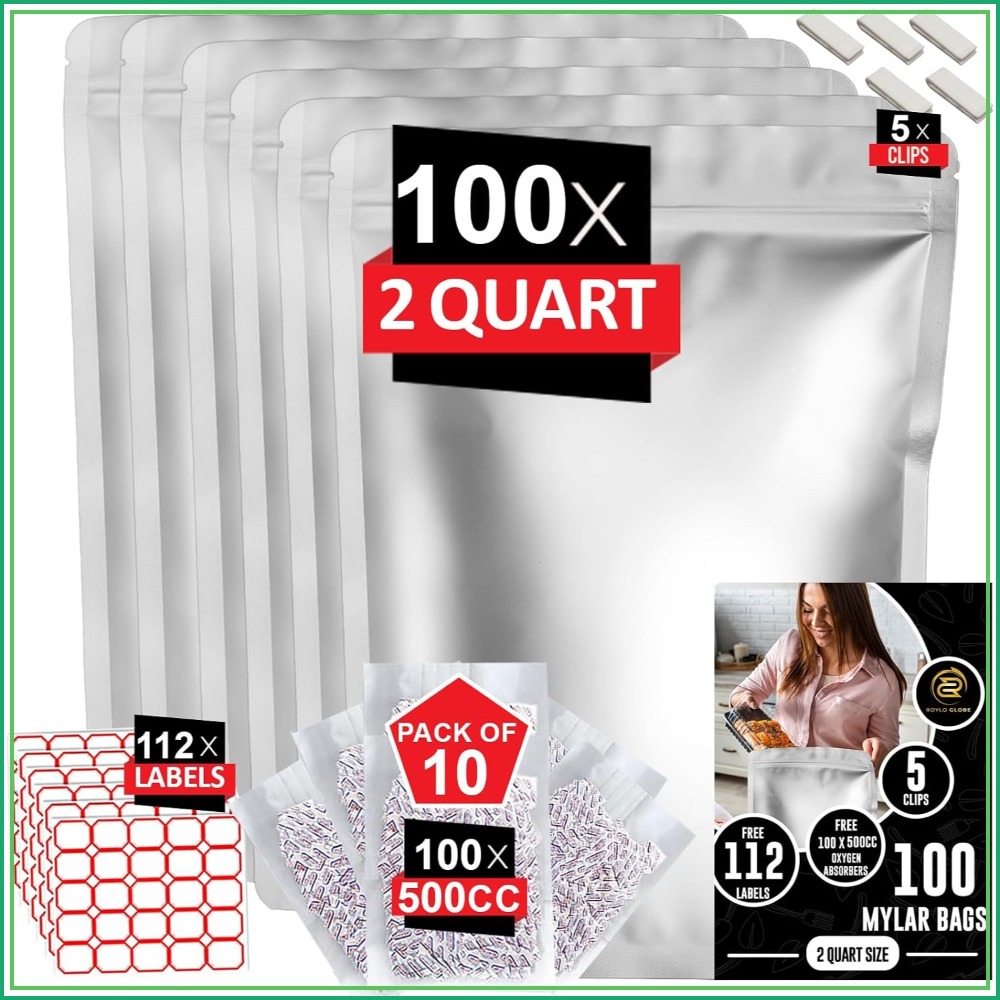 Food Storage For Long Term - 100 sacs en Mylar de 2