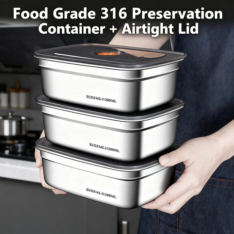 Xxl Food Storage Container - Boîte à bento en acier inoxydable