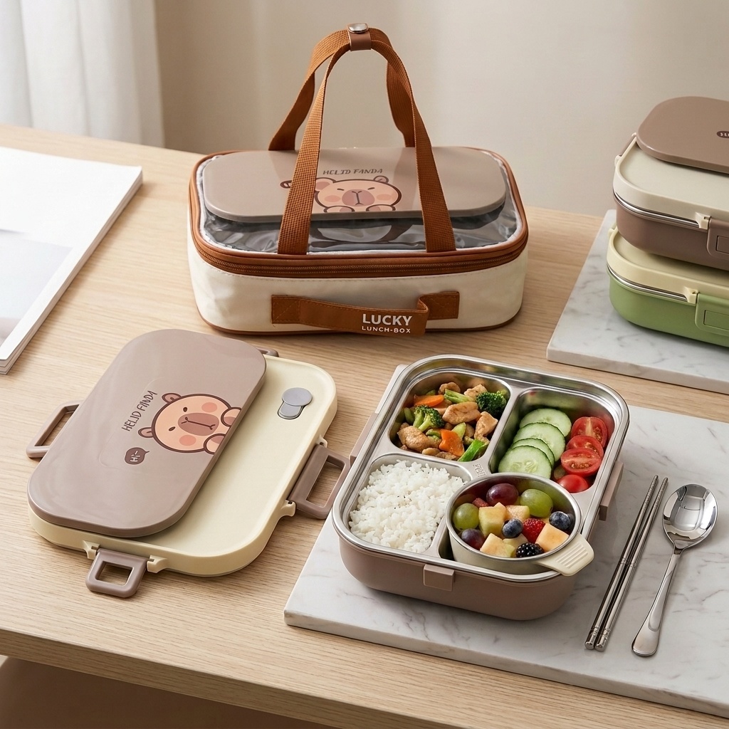 Food Storage With Compartments - Ensemble de boîtes à lunch bento